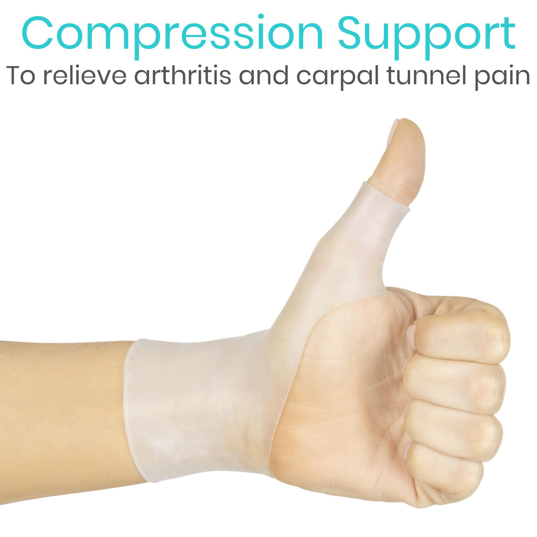 Gel Thumb Wrist Support (Pair) - Waterproof Wrist Brace - Hand Brace Cool Wrap For Arthritis Dequervains Tenosynovitis, Sprained Joint Pain, Left Right Hand Stabilizer For Tendonitis Strain