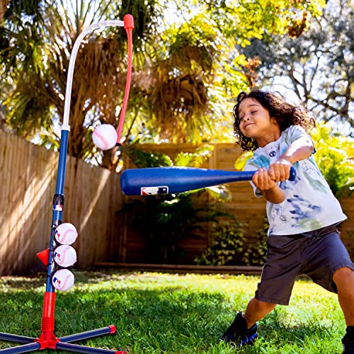 Kids Batting Tee - MLB 2-in-1 Grow-with-Me - Adjustable Youth Hitting Tee - Perfect for Teeball and Baseball, Multi