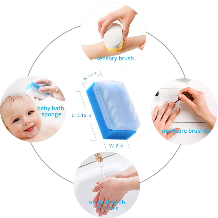 Wellgler's OT Sensory Brush,Autism Sensory Brush for Therapy,Surgical Scrub Brush,Bbaby Sponge for Bathing, Cradle Cap Brush (12Pack)