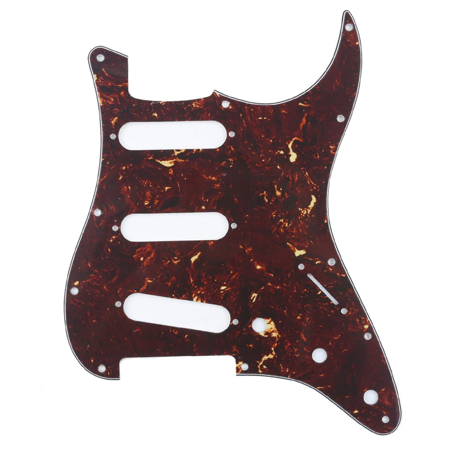 11 Hole SSS Strat Pickguard Scratch Plate for Fender USA/Mexican Made Standard Stratocaster Modern Style Electric Guitar, Tortoise Shell 4Ply