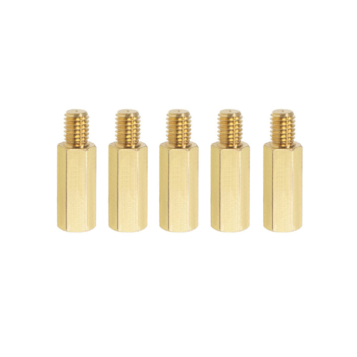 5 Pcs M6 Standoff Screws, Brass Hex PCB Standoffs, Keep Height Consistent, Great for Motherboard (Gold Tone, 20mm+8mm)