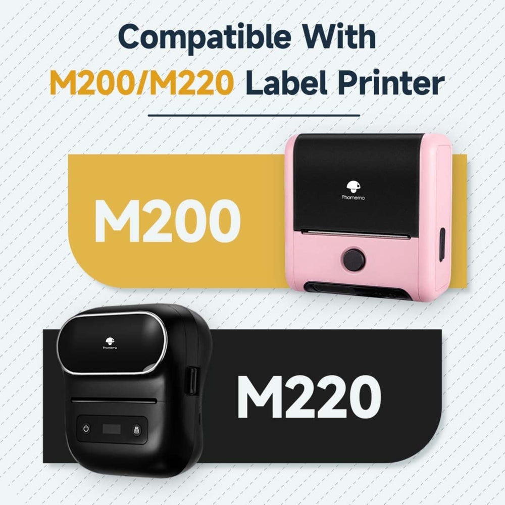 M110/M200 Clear Round/Circle Thermal Label Paper,1.97 x1.97 (50x50mm), for M200/M220/M221 Label Maker,140 Labels/Roll,Black on Clear