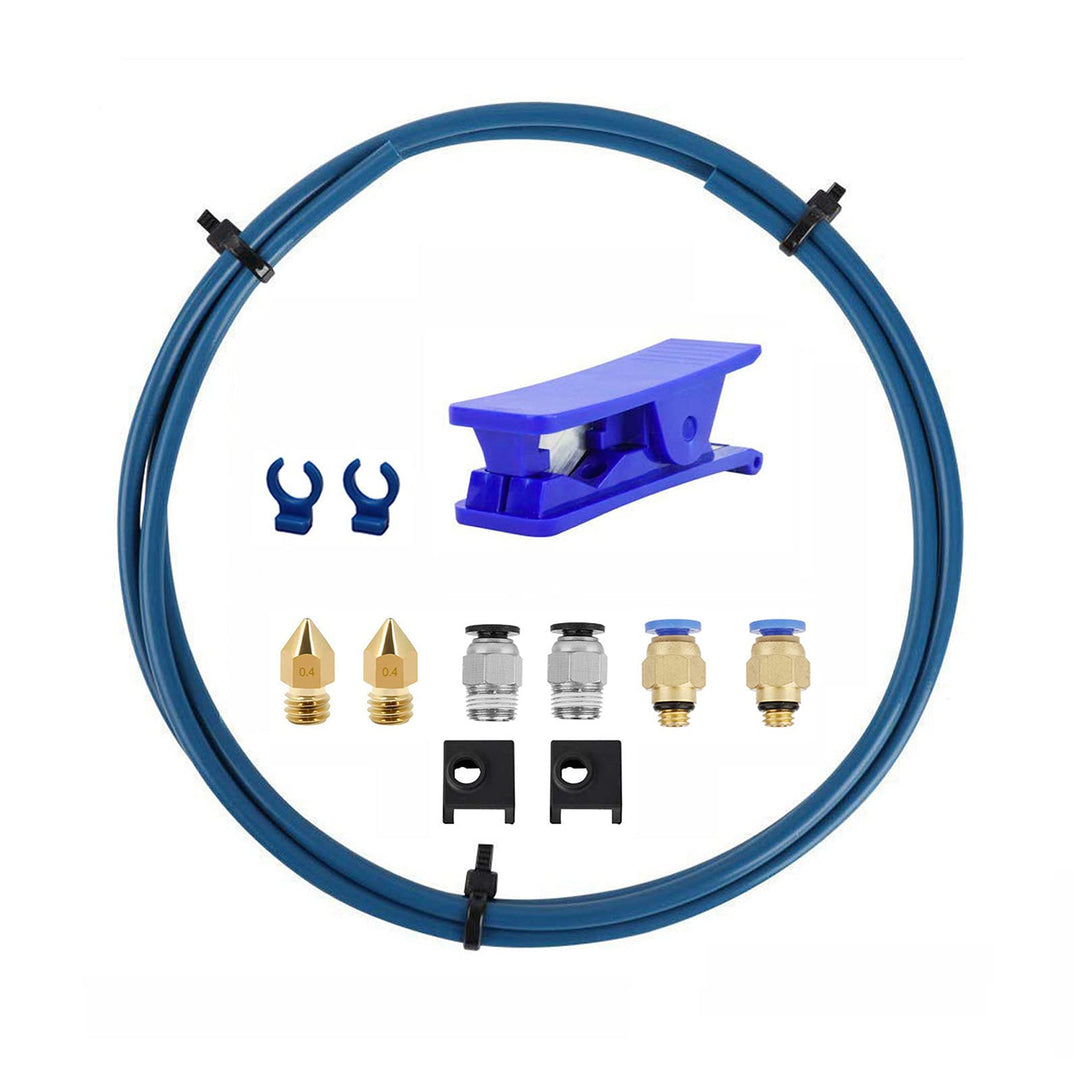 Creality Capricorn Bowden PTFE Tubing 1M XS Series 1.75MM Filament with Pneumatic Fittings &2 Blue Collet Clips &Nozzles&Tube Cutter for Ender 3 V2/ Ender 3/ Ender 3 Pro/Ender 5/ CR-10/10S 3D Printer