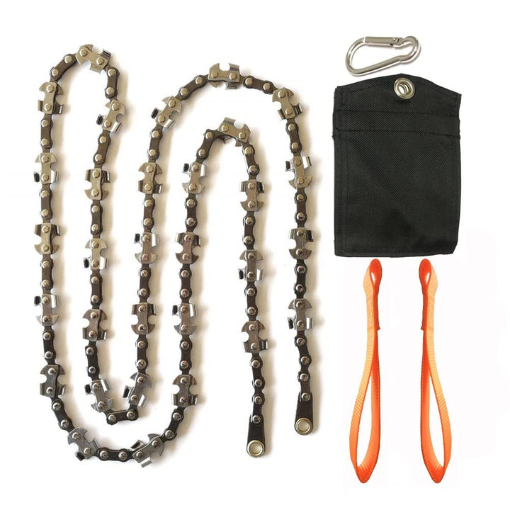 48 Inch High Reach Tree Limb Hand Rope Chain Saw For Tree Trimming-Upgraded Pocket Manual Chainsaw With 62 Sharp Blades on Both Sides for Gardening Camping Survival Gear-No Ropes Included