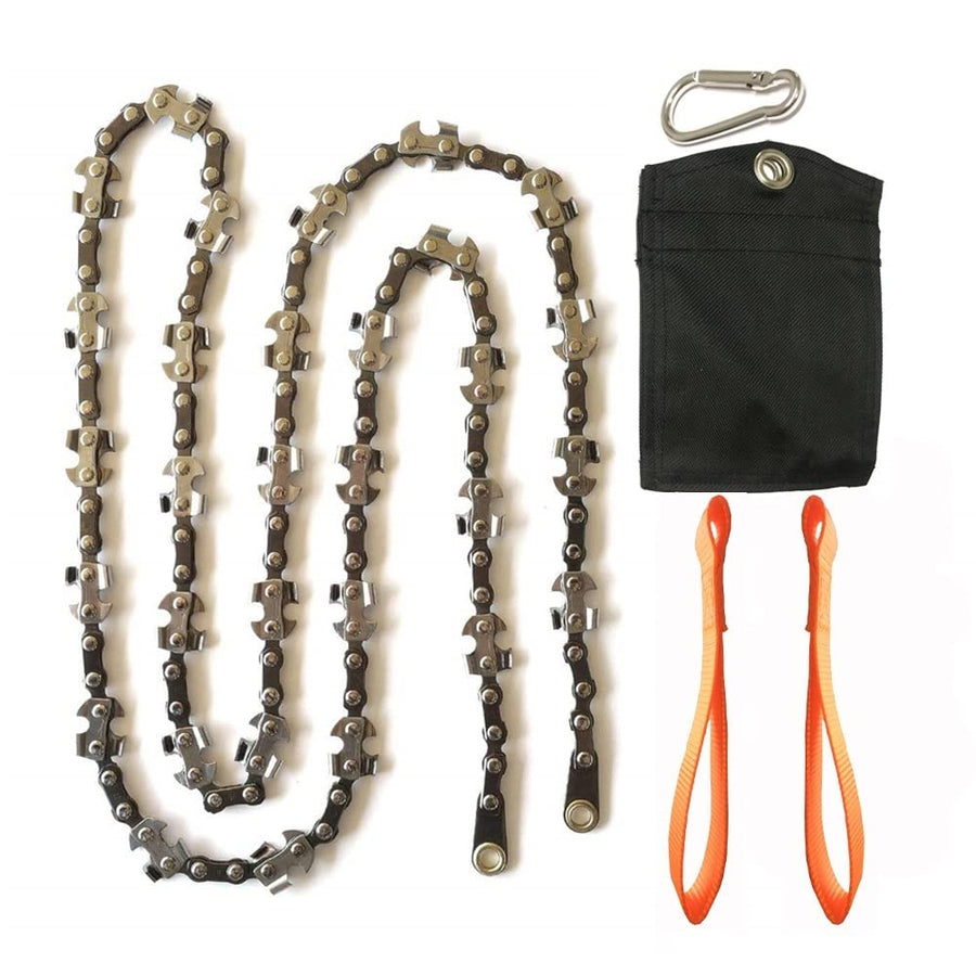 48 Inch High Reach Tree Limb Hand Rope Chain Saw For Tree Trimming-Upgraded Pocket Manual Chainsaw With 62 Sharp Blades on Both Sides for Gardening Camping Survival Gear-No Ropes Included