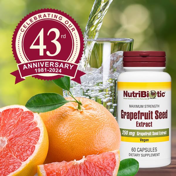 – Grapefruit Seed Extract Capsules 250 mg, 60 Count - Maximum Strength with Bioflavonoids