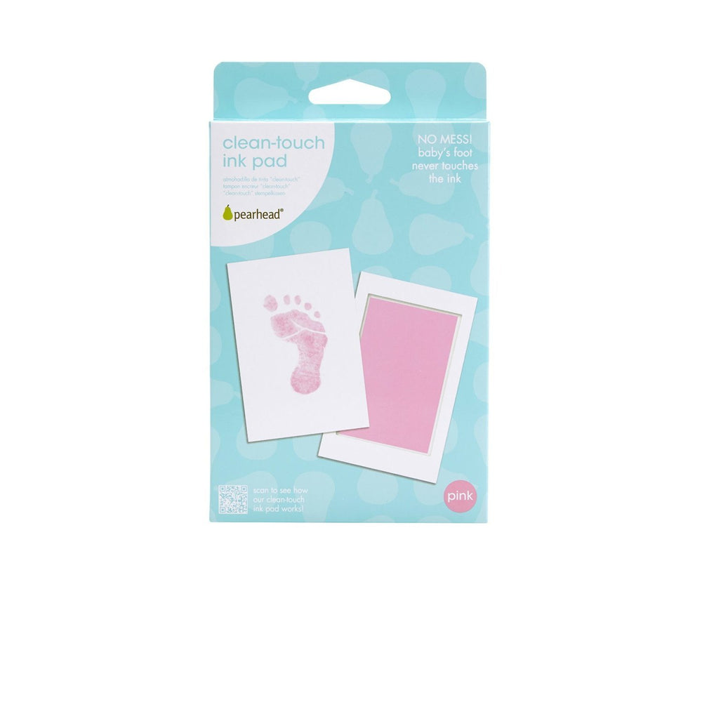 Newborn Baby Handprint Or Footprint Clean-Touch Ink Pad Kit, No Mess Baby Safe Print Kit, Newborn Keepsake, 2 Impression Cards, Small Size, Pink