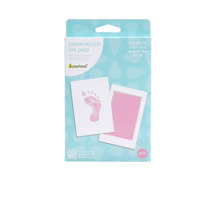 Newborn Baby Handprint Or Footprint Clean-Touch Ink Pad Kit, No Mess Baby Safe Print Kit, Newborn Keepsake, 2 Impression Cards, Small Size, Pink