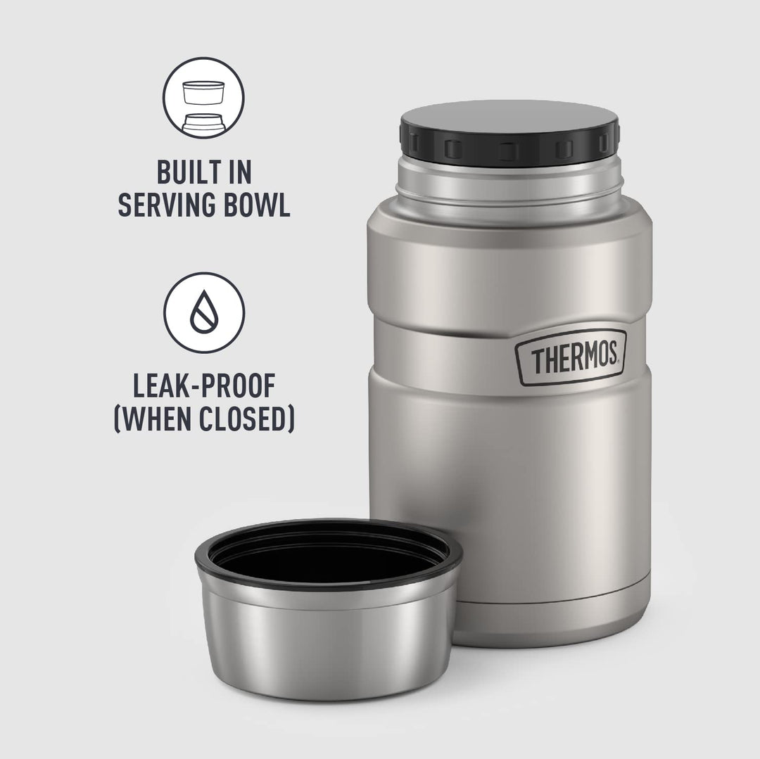 Stainless King Vacuum-Insulated Food Jar, 24 Ounce, Matte Steel