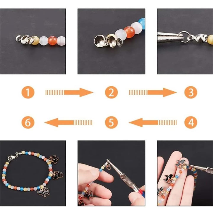 500 Pieces Crimp Beads Calotte Ends Knot Covers for DIY Bracelet Jewelry Making, 5 Colors Clamshell Fold-Over Metal Plated Open Bead Tips Endcaps