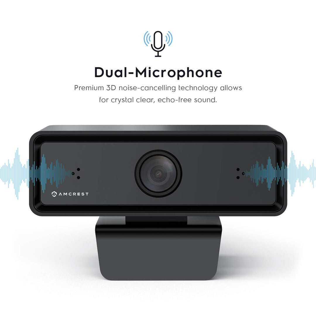 1080P Webcam with Microphone & Privacy Cover, 2 Noise-Cancelling Mics, USB Webcams for Desktop/Laptop PC Computer, Web Cam for Calls, Conference, Zoom, Skype, Online Classes, Meetings AWC2198
