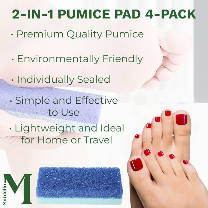 Foot Scrubber Pumice Stone for Feet- Foot Scrubbers for Use in Shower and Foot Tub- Pedicure Supplies Feet Scrubber for Dead Skin- Double Sided Foot Scrubber Dead Skin Remover- 4 Pack