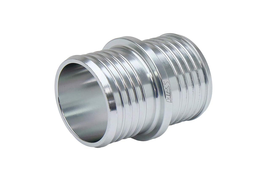 HPS AHU-150-SL 1.5 Billet 6061 Aluminum Joiner Hose Union Connector, 2 Length, Silver, 38mm OD