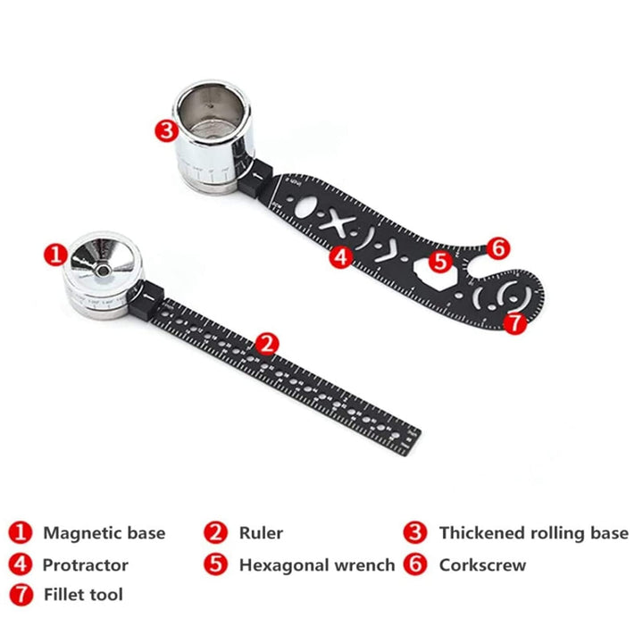 Multi-Function Drawing Tool Versatile Magcon Design Drawing Tool Mini Compass Protractor Combo for Notepad Designers Artists Architects