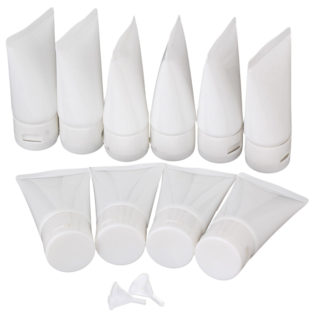 30ml White Soft Flip Plastic Empty Tube Cosmetic Cream Lotion Shampoo Travel Containers Pack of 10