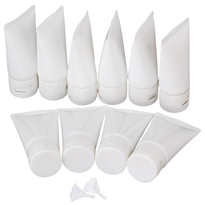 30ml White Soft Flip Plastic Empty Tube Cosmetic Cream Lotion Shampoo Travel Containers Pack of 10