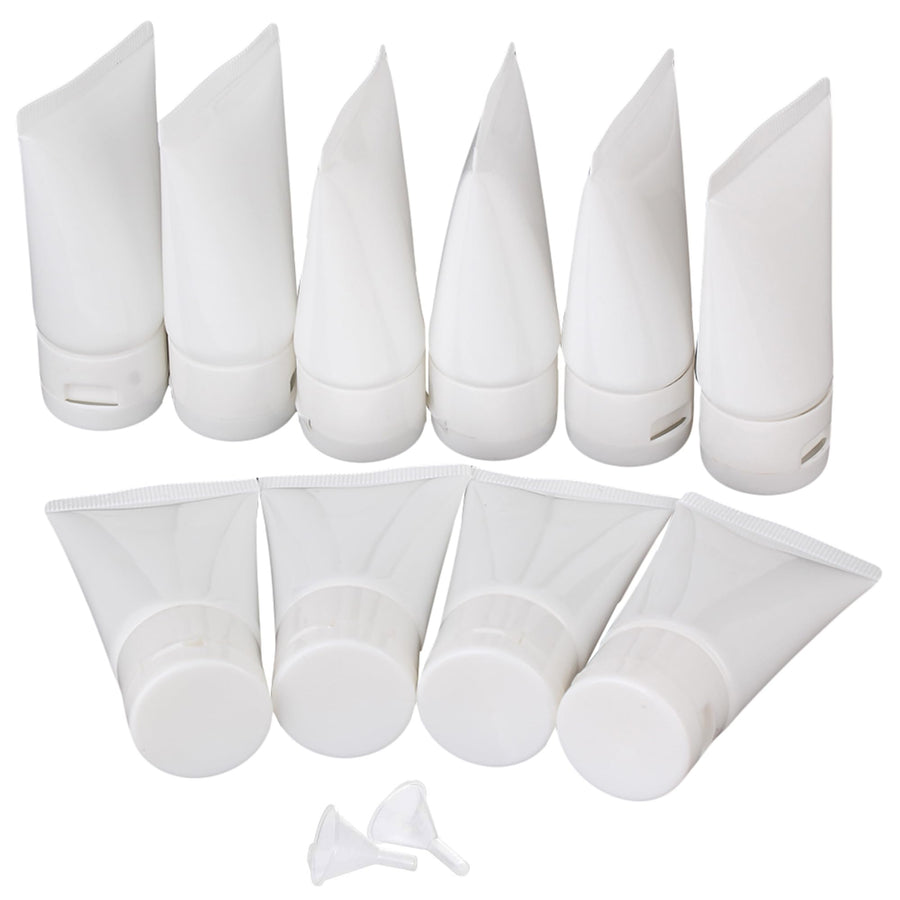 30ml White Soft Flip Plastic Empty Tube Cosmetic Cream Lotion Shampoo Travel Containers Pack of 10