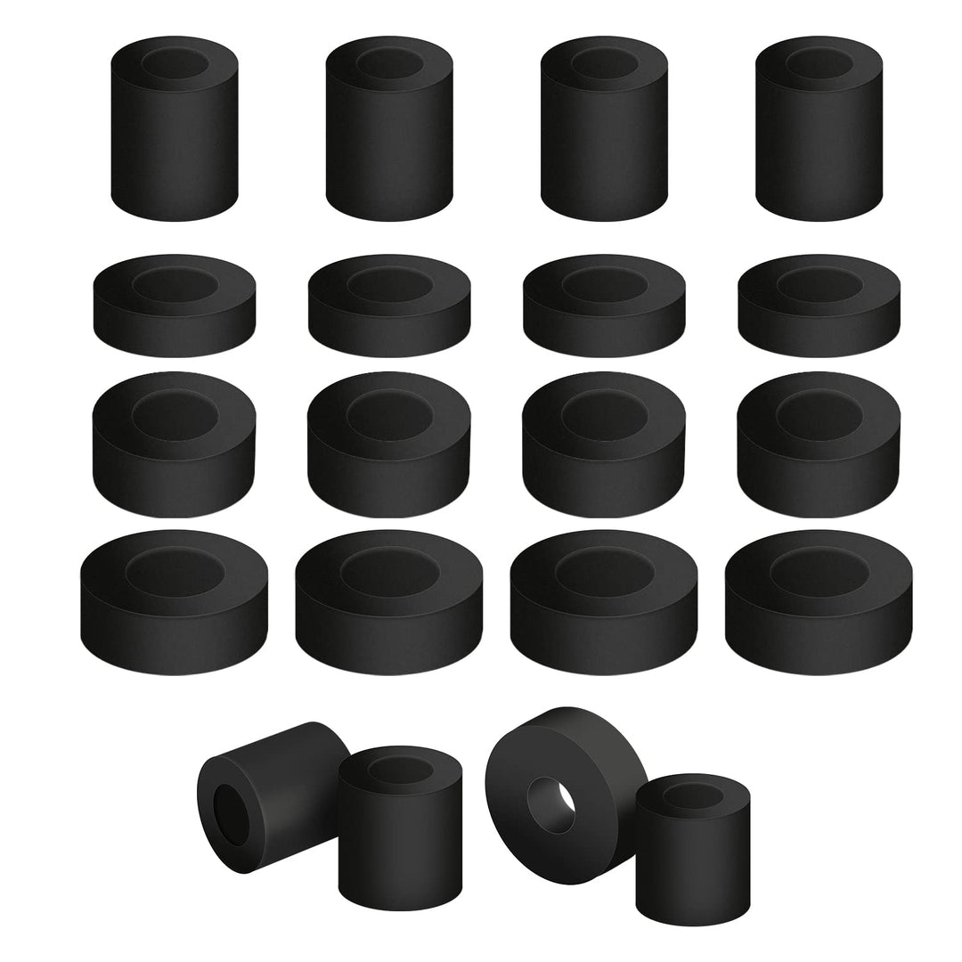20pcs Round Rubber Spacer, 4 Sizes Neoprene Spacer Multi Purpose Thick Rubber Grommets Anti Vibration Black Rubber Washers Kit for Home Car Accessories