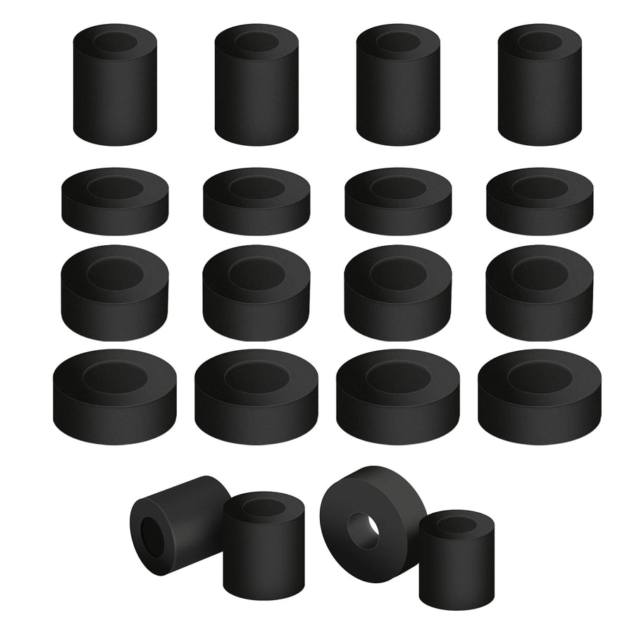 20pcs Round Rubber Spacer, 4 Sizes Neoprene Spacer Multi Purpose Thick Rubber Grommets Anti Vibration Black Rubber Washers Kit for Home Car Accessories
