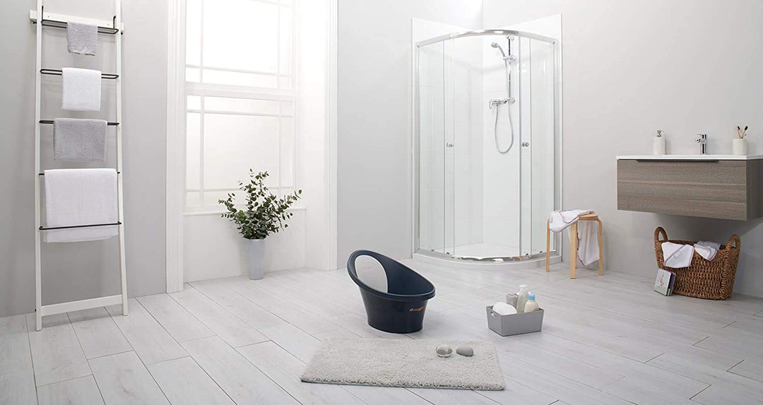 BEABA by Shnuggle Baby Bath Tub with Little Baby Bum Bump Support and Cozy Foam Back Rest, Baby Tub, Infant Bathtub, Baby Essentials 0-12Mths Midnight