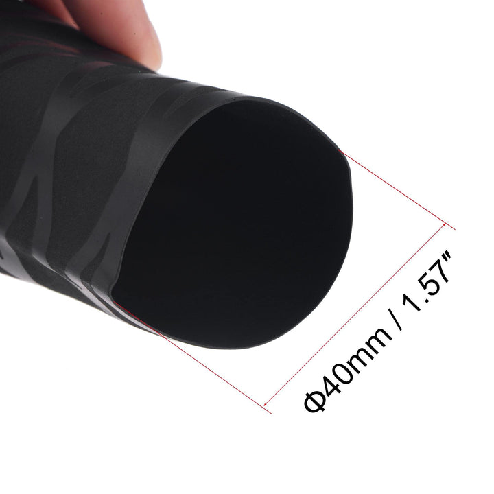 Heat Shrink Wrap Tubing for Fishing Rod Grips Handle, 40mm Dia 65mm Flat 1.6ft 2:1 Rate, Black