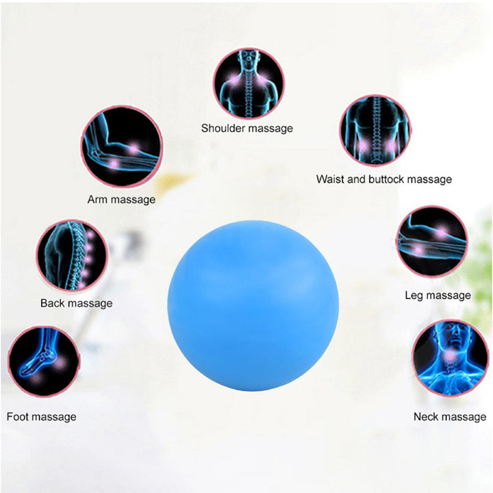 Massage Lacrosse Ball for Myofascial Release, Foot, Back, Trigger Point Treatment Ball, Muscle Knot, Yoga Therapy (Blue)