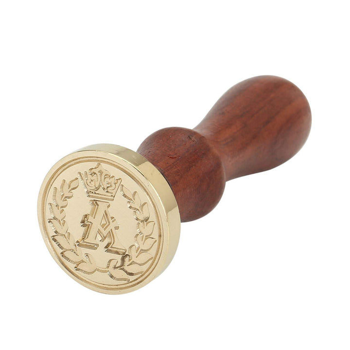Wax Seal Stamp, Vintage Brass Head with Wooden Handle Alphabet Letter Initial A Sealing Wax Stamp