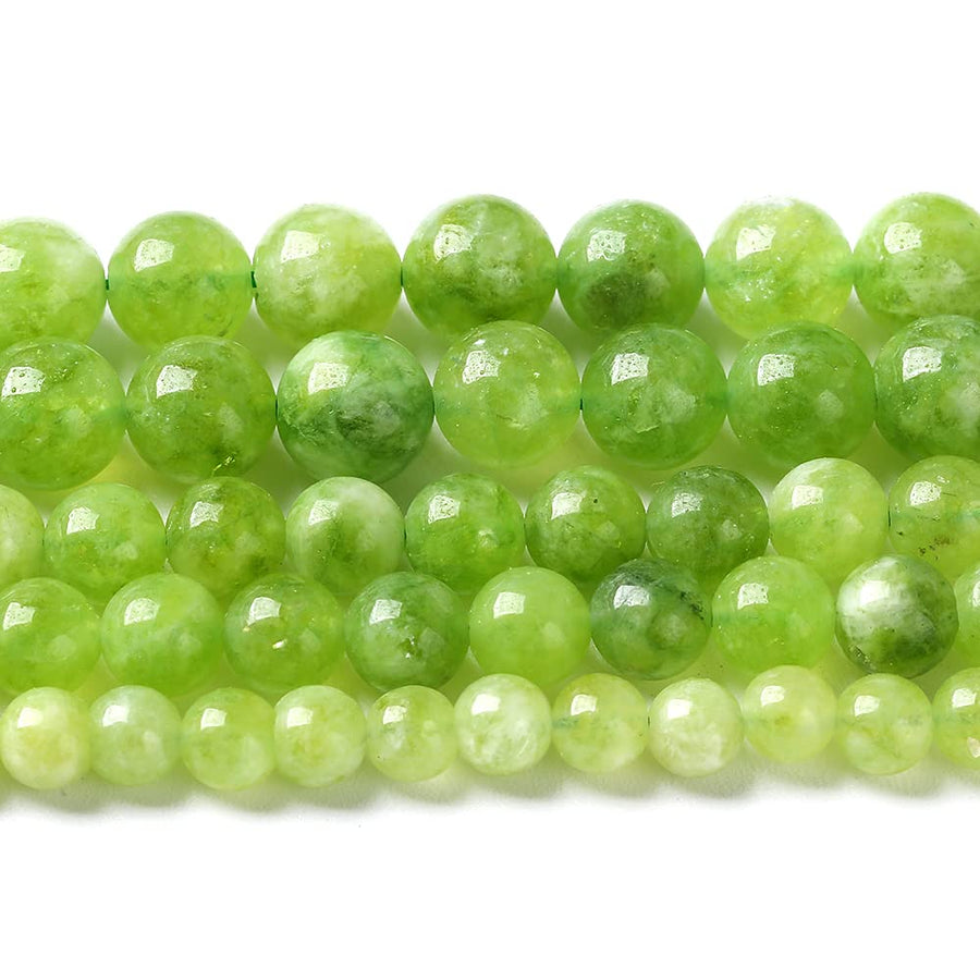 60pcs 6mm Natural Peridot Green Lace Jades Beads Round Loose Spacer Beads for Jewelry Making DIY Bracelets Crystal Energy Healing Power Stone 15 Inch (6mm, Green Peridot Jade)