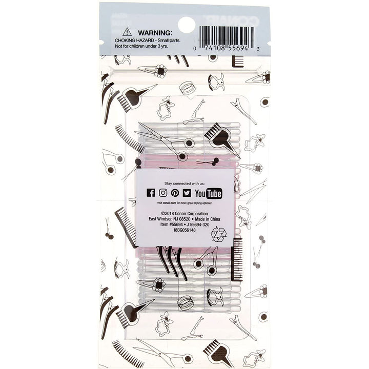 Clear and Metal Free Bobby Pins, Clear, 25 Ct