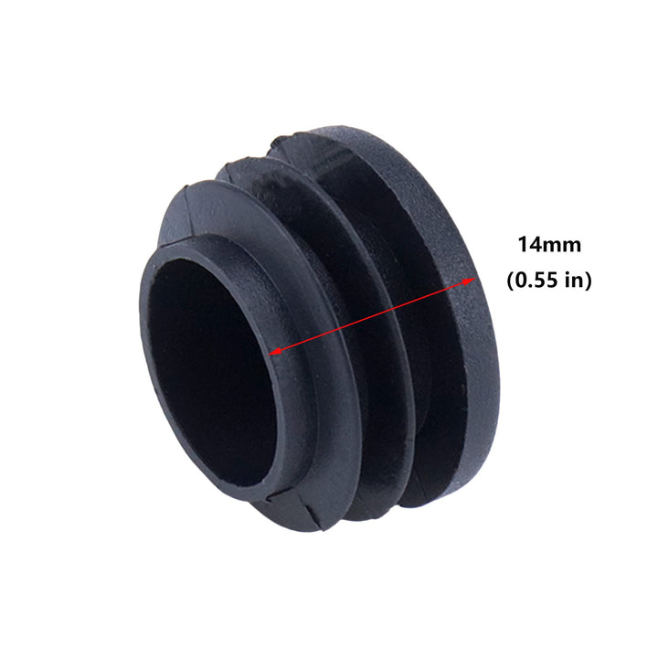 Black Round Plastic Plugs, Furniture Foot Table Chair Legs Blanking End Ribbed Tube Insert Plug Cap Covers Protector 30pcs (25mm)