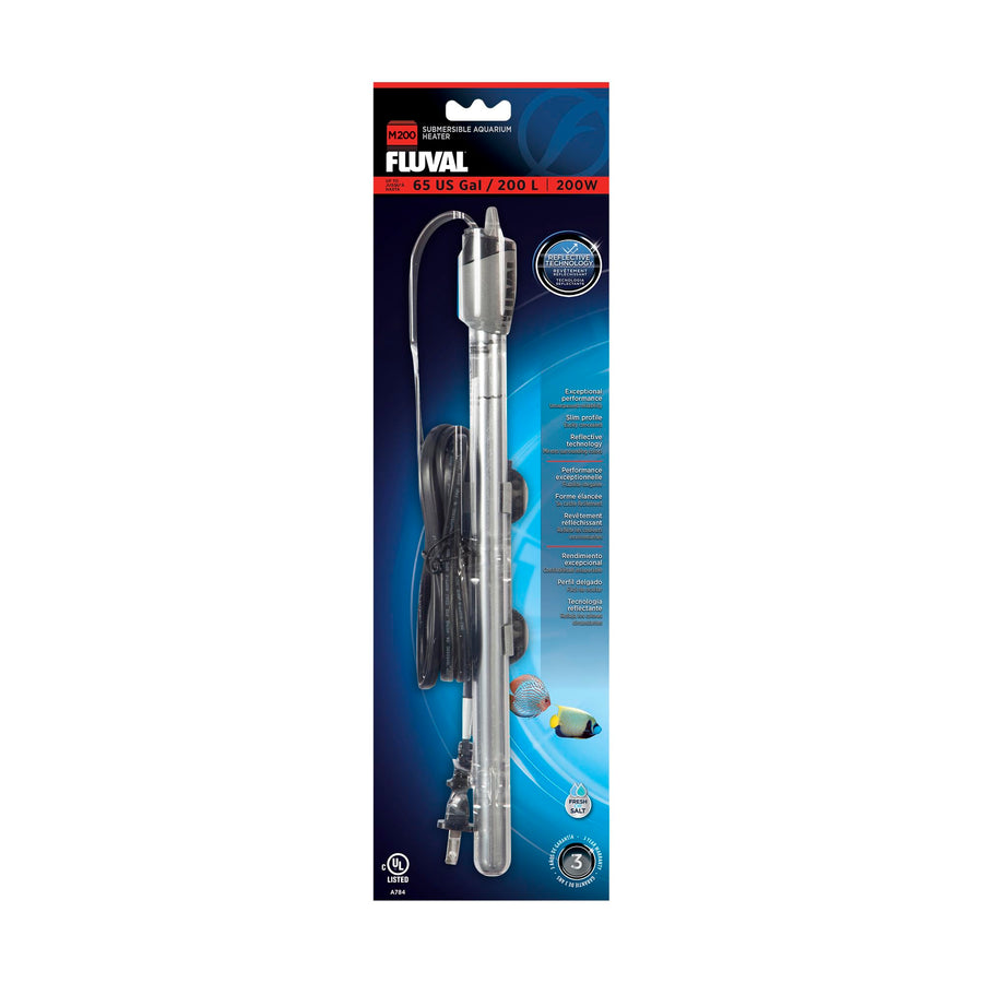 M 200-Watt Submersible Aquarium Heater – High-Performance, Compact Heating with Mirror Technology for Fresh & Saltwater Tanks