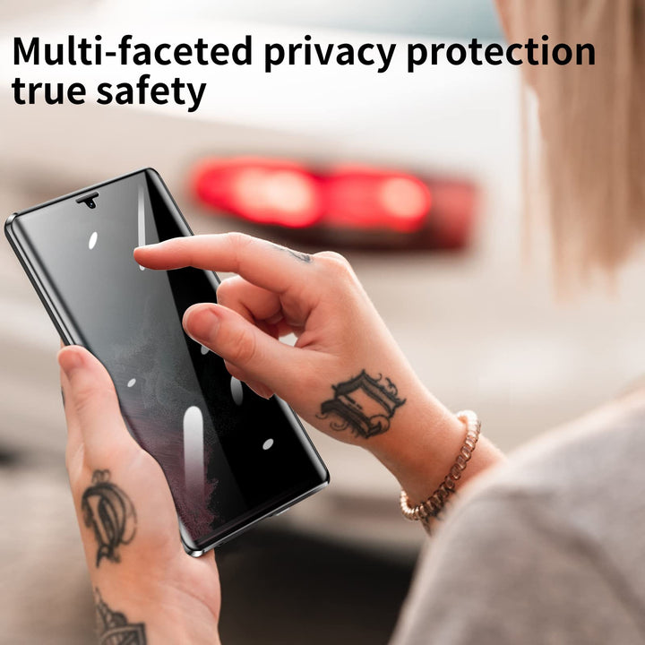 Anti Peeping Case for Samsung Galaxy S22 Ultra, 360 Degree Front and Back Privacy Tempered Glass Cover, Anti SPY Screen and Magnetic Adsorption Metal Bumper (Burgundy)