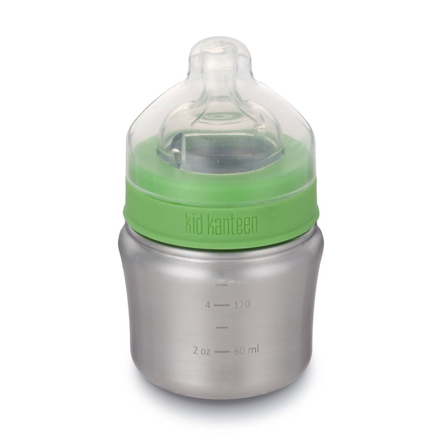 Kid Baby Bottle with Lid, Brushed Stainless, One Size/5 oz