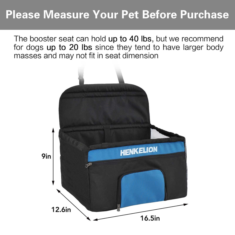 Small Dog Car Seat, Dog Booster Seat for Car Front Seat, Pet Booster Car Seat for Small Dogs Medium Dogs Within 30 lbs, Reinforced Dog Car Booster Seat Harness with Seat Belt - Black