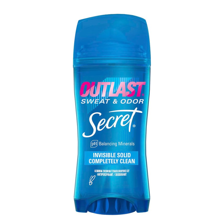 Outlast Antiperspirant Deodorant for Women, Sweat & Odor Protection, PH Balancing Minerals, Invisible Solid, Completely Clean Scent, 2.6 oz