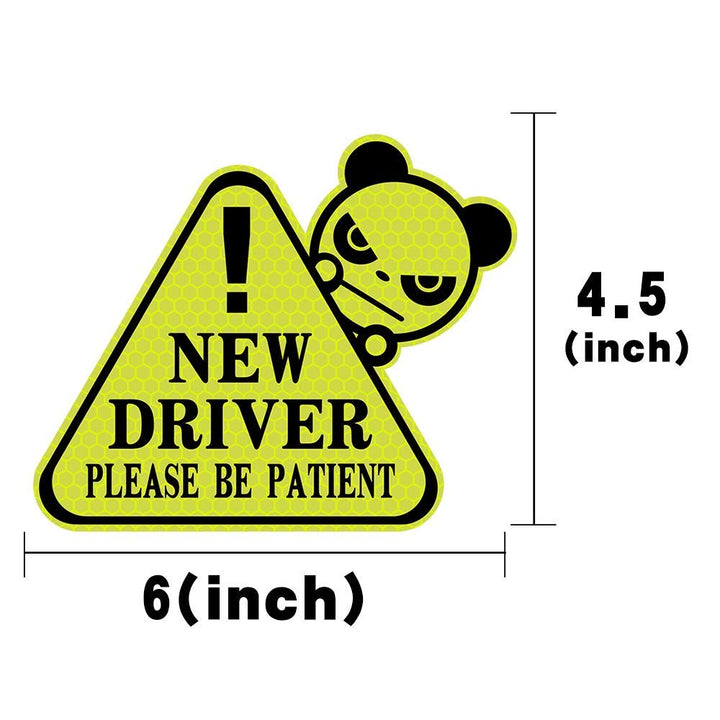 New Driver Sticker for Car, Funny Vehicle Sign Sticker for Student Driver,Reflective Waterproof-Yellow