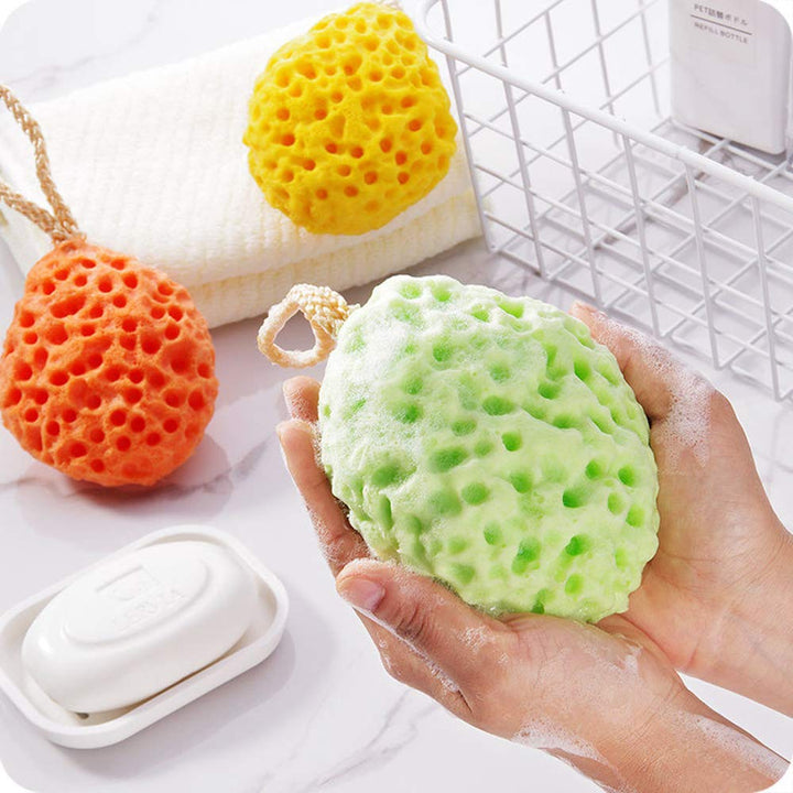 Bath Shower Sponge, 3 Pack Soft Loofah Pouf Sponge Scrubber Sponge for Exfoliate/Cleanse/Soothe Skin Body Sponge
