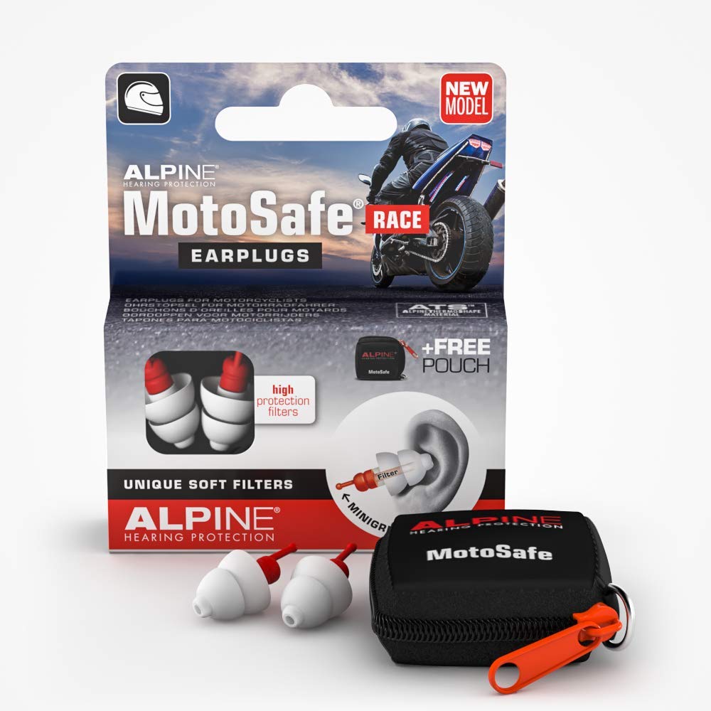 MotoSafe Race - Motorcycle Ear Plugs for Wind Noise Reduction - 20dB - Motorcycle Hearing Protection - Ultra Soft Comfortable Motorcycle Hearing Protection - 1 Pair