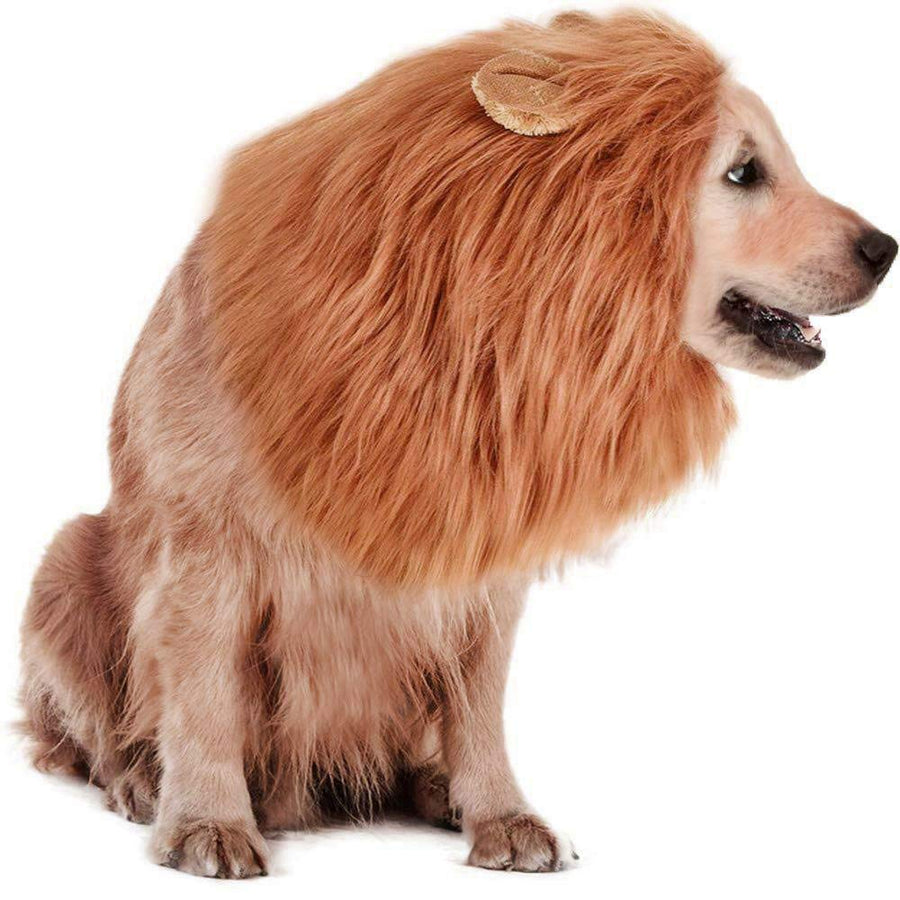 Dog Lion Mane Costume - Pet Wig Clothes for Halloween Party - Lion Wig for Medium to Large Sized Dogs Lion Mane Funny Dogs