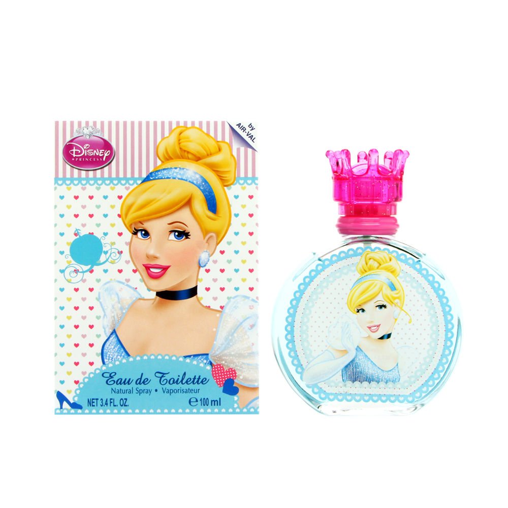 Disney Princess Perfume Eau de Toilette Made in Spain, Blue, Cinderella for Girls by Air Val International, 3.4 Fl Oz
