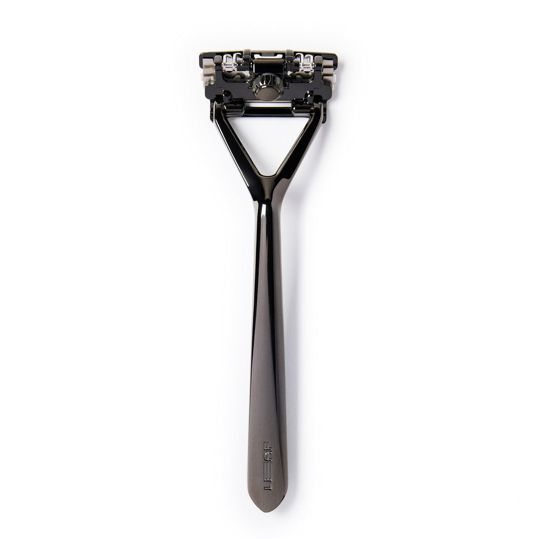 | Leaf Razor, Mercury - All-Metal, Eco-Friendly Razor for Women & Men; Includes 10 Stainless Steel Single-Edge Razor Blades; Recommended for Head Shaving and Leg Shaving