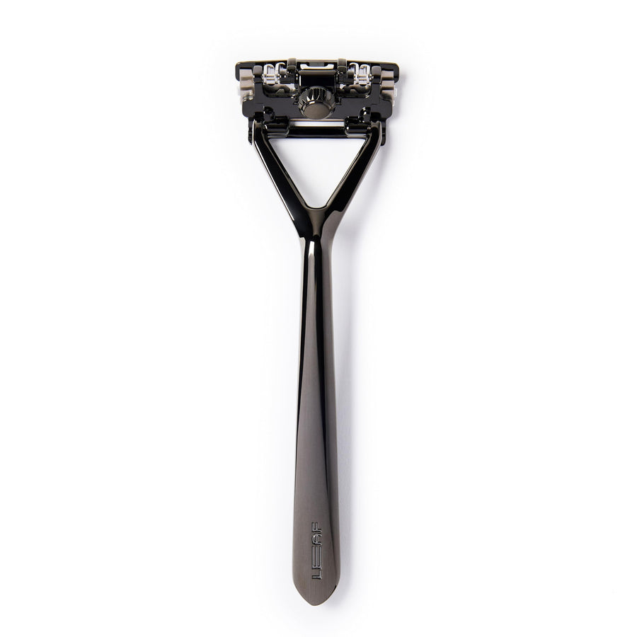 | Leaf Razor, Mercury - All-Metal, Eco-Friendly Razor for Women & Men; Includes 10 Stainless Steel Single-Edge Razor Blades; Recommended for Head Shaving and Leg Shaving