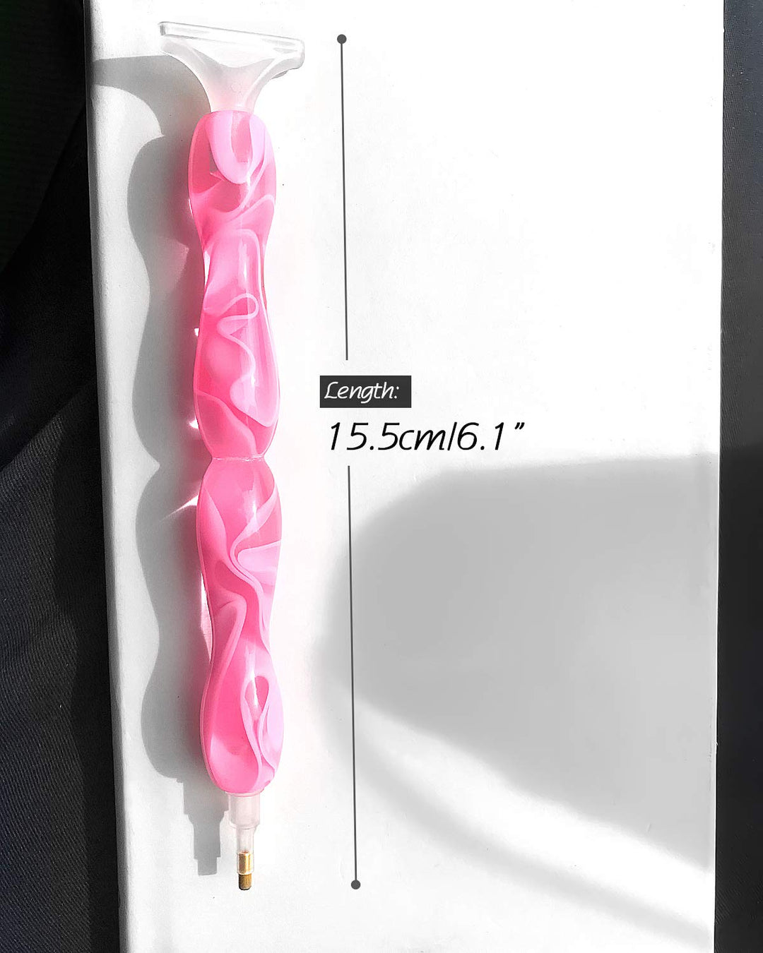 Handmade Resin Diamond Painting Pens, 5D DIY Paint Drill Pen with Multi Interchangeable Placers Rhinestone Picker Tool Diamonds Art Accessories for Diamond Paintings Hobby Pink