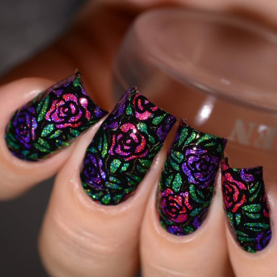 Nail Art Stamping Plate - Secret Garden 02 - Theme Park Collection 125x65mm Unique Nailart Polish Stamping Manicure Image Plates Accessories Kit - BH000858