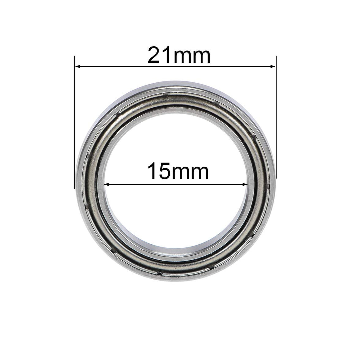 6702ZZ Deep Groove Ball Bearings Z2 15mm x 21mm x 4mm Double Shielded Chrome Steel 10pcs