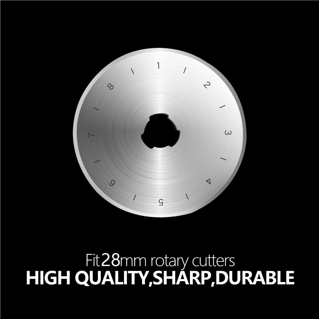 28mm Rotary Cutter Blades, 10 Pack Rotary Blades 28mm Fits OLFA, Fiskars, Martelli, Dremel, Truecut 28mm Rotary Cutter Replacement Blades, Sharp and Durable