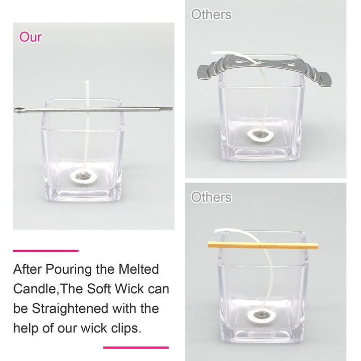 Candel Wick Holders, 4.7 Inch Wick Holders for Candle Making, 25 Pcs Metal Wick Centering Tool