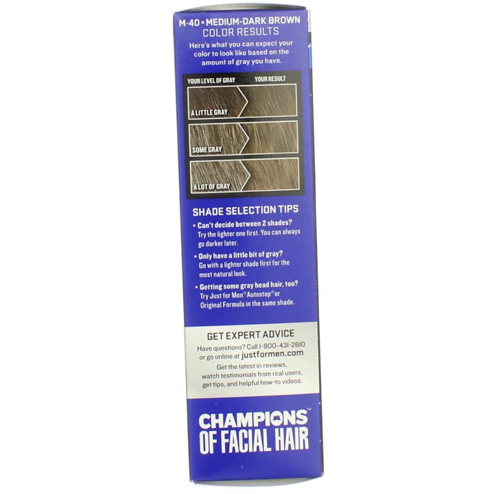 JUST FOR MEN Brush-In Color Gel, Medium-Dark Brown M-40 1 ea (Pack of 2)