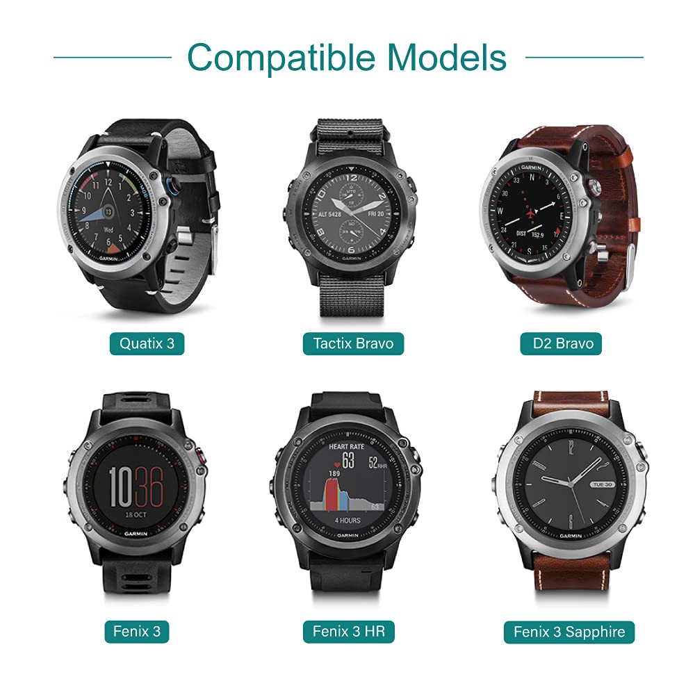 Charger Compatible with Garmin Fenix 3, Fenix 3 Sapphire, Fenix 3 HR, Quatix 3, Tactix Bravo,D2 Bravo - 1M, Smart Watch Accessories