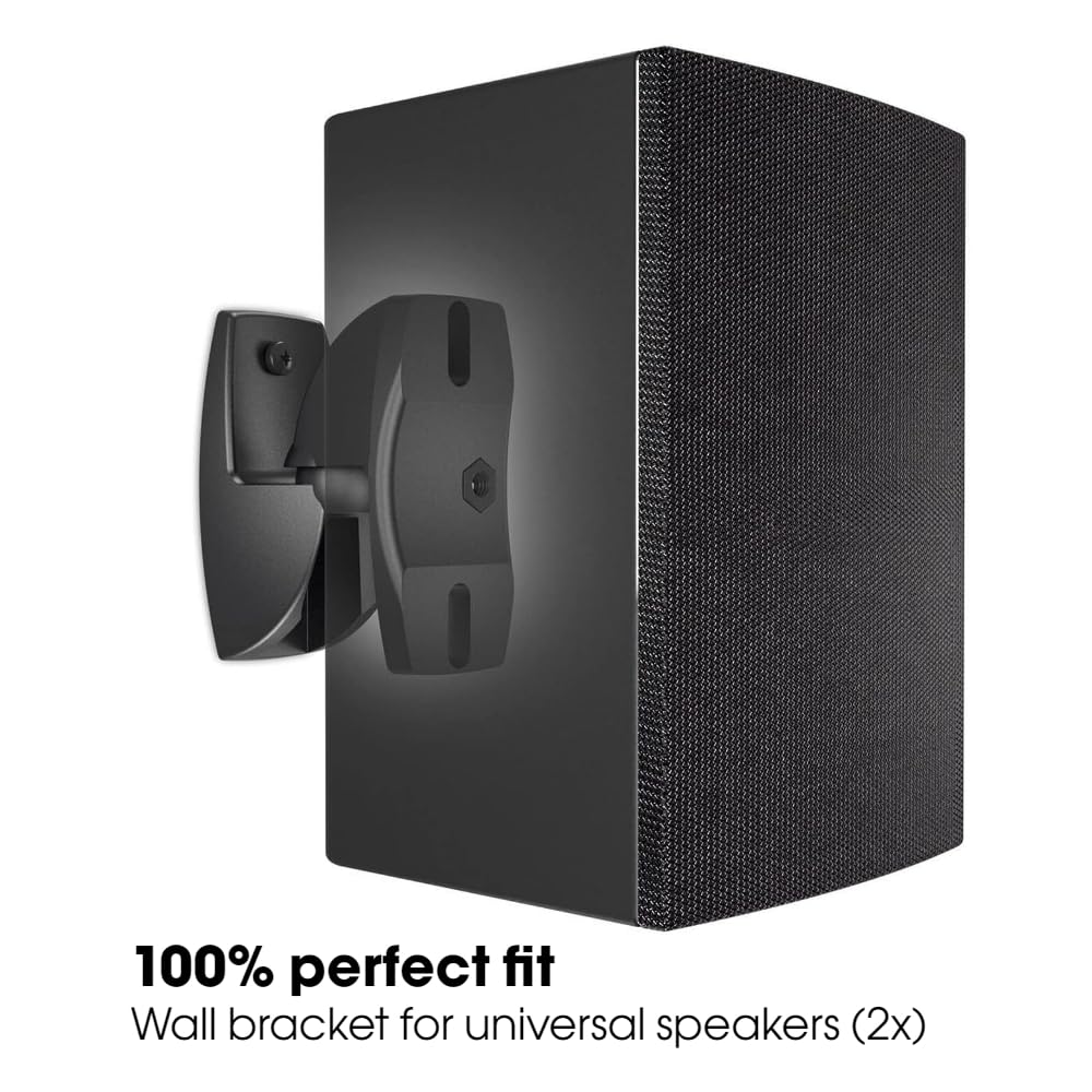 Vogel's VLB 500 Universal Speaker Wall Mount Set Swivels up to 180º (Left/Right) Can be Tilted up to 20º Pre-Assembled Max. 11 lbs (5 kg) Black 2 mounts